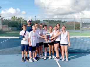 St. Marys Middle School tennis team wins region championship.