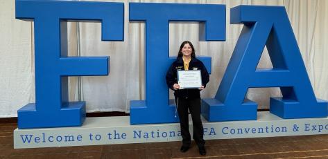 Camden County native Haley Halstead recently received an American FFA Degree, which only about 1% of FFA students earn.