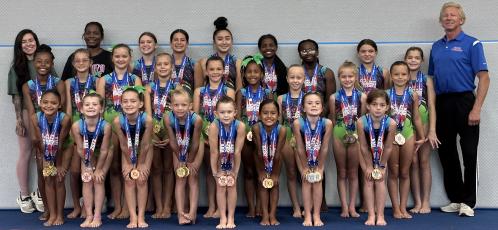 Camden PSA gymnasts earned 31 gold medals, 14 silver and 13 bronze at the AAU Nationals in Orlando, Fla. (Submitted photo)