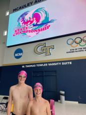 Elliott Fayed and William Rounds were busy Boomers at the state age-group championships in Atlanta. (Submitted photo)