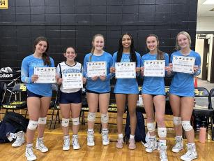 Camden County High volleyball players Gracie Fields, Brooklynn Aviles, Finley Morris, Raelyn Williams, Addison Richards and Grace Pratt have all earned all-Region 1-7A honors. (Submitted photo)
