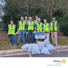 The Rotary Club of Camden County recently participated in a roadside trash pickup event.